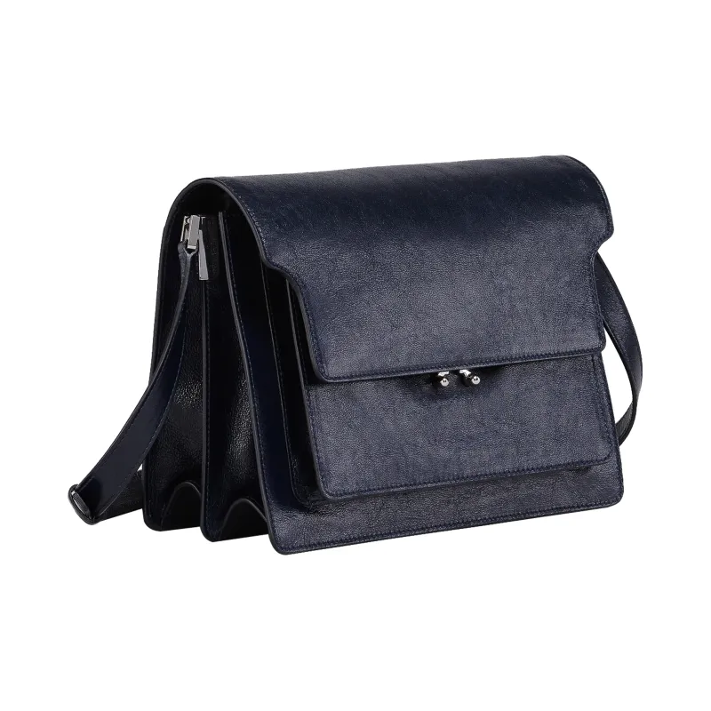 MARNI Trunk Calfskin Crossbody Bag, Shoulder Bag Men's Blue-1