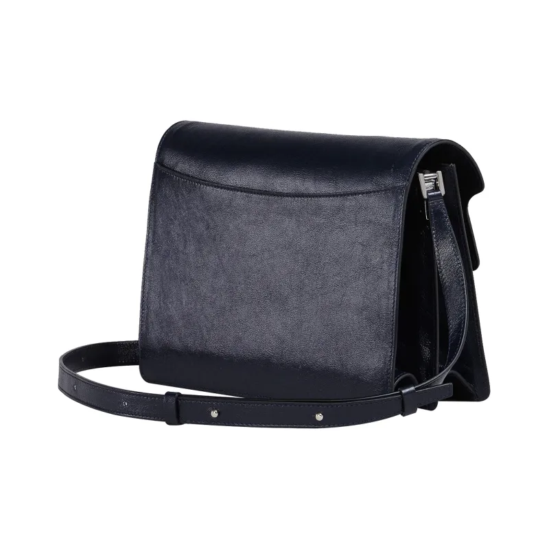 MARNI Trunk Calfskin Crossbody Bag, Shoulder Bag Men's Blue-2