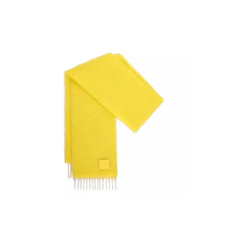 LOEWE Logo Patch Fringed Scarf-0