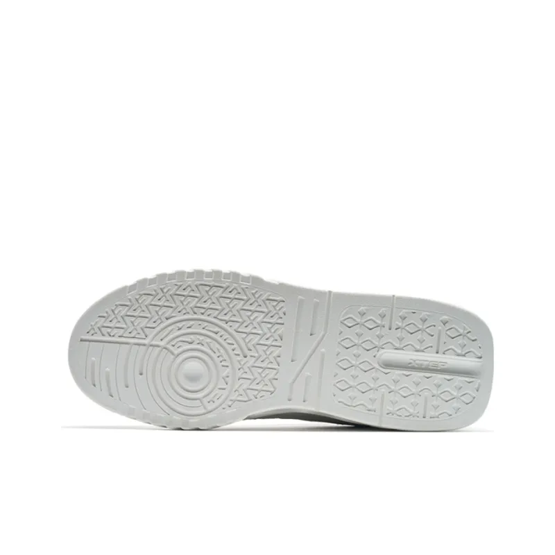 XTEP A New Generation Anti Slip Wear Resistant Low Top Skateboard Shoes Men's White Gray Black-5