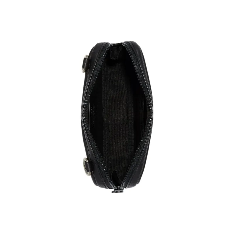 COACH Carrier Pebbled Leather Cell Phone Pouch Shoulder Bag Crossbody Bag Small Size Women's Black-2