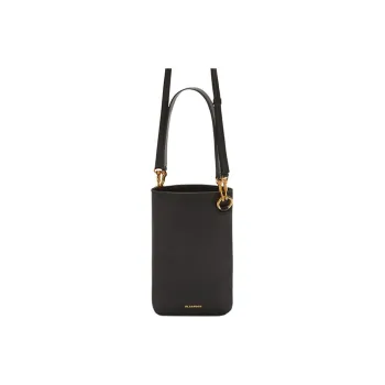 JIL SANDER Lambskin Car Body Bag, Shoulder Bag, Crossbody Bag Small Size Women's Black