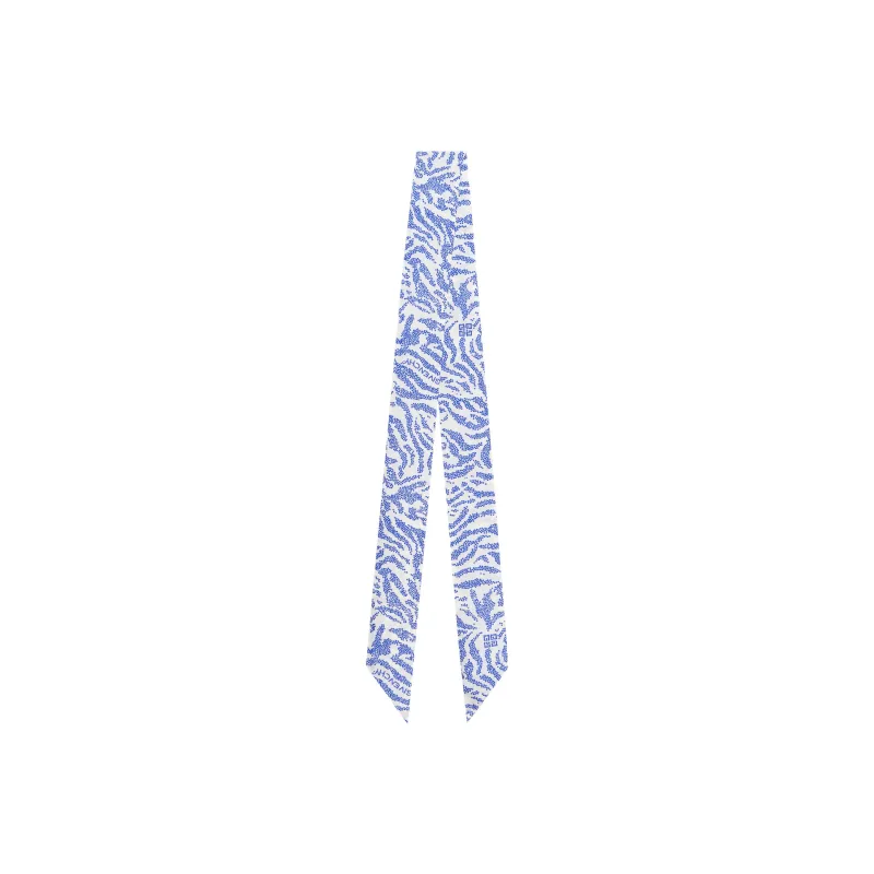 Givenchy Silk Scarves Women's White/Marine Blue-0
