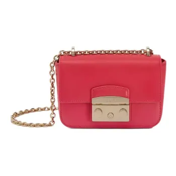 Furla Metropolis Collection Cow Leather Shoulder Bag Crossbody Bag Mini Women's Red