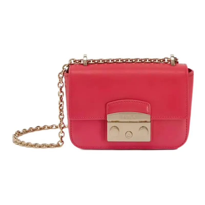Furla Metropolis Collection Cow Leather Shoulder Bag Crossbody Bag Mini Women's Red-0