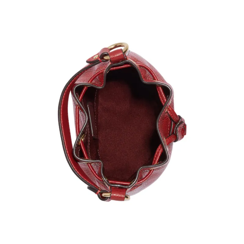 COACH Dempsey Pebbled Leather Bucket Bags Shoulder Bag Crossbody Bag Mini Women's Red-2