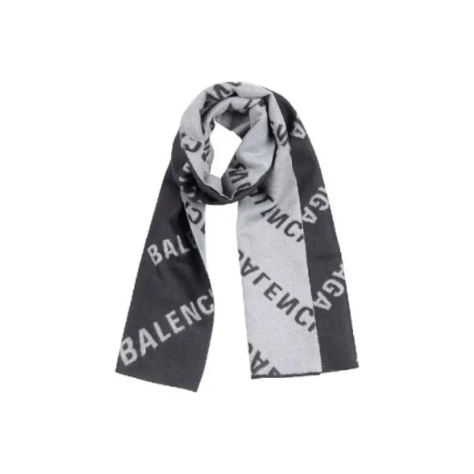 Balenciaga Knit Scarves Unisex Black/White-2