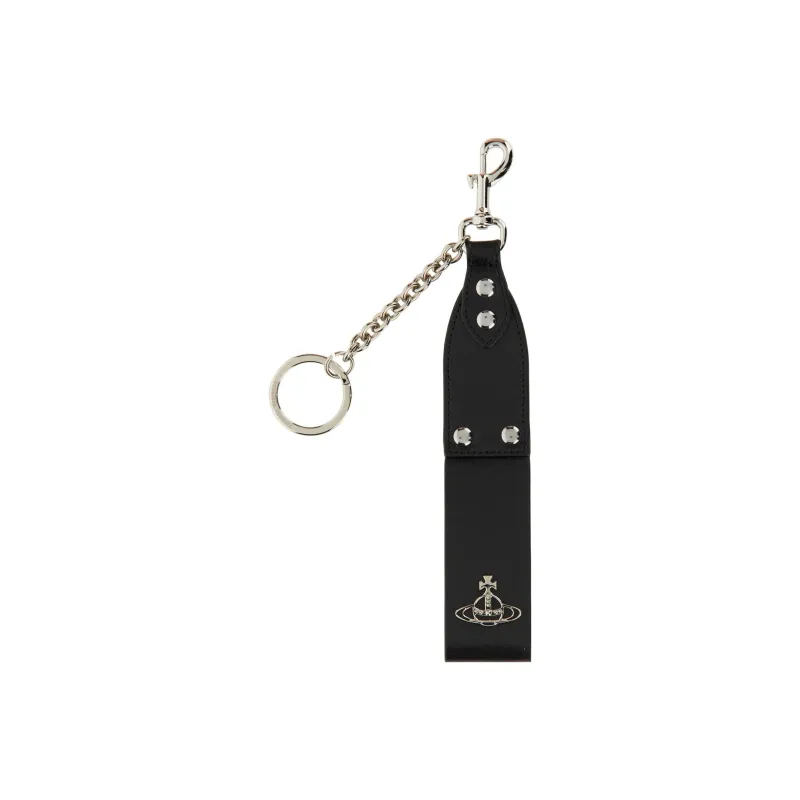 Vivienne Westwood Leather Keychain Bag Accessory Women's Black-0
