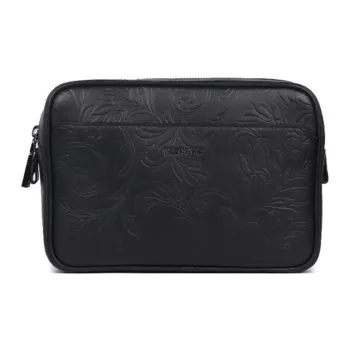 FANSIZHE Leather Fanny Pack Crossbody Bags Men's Black