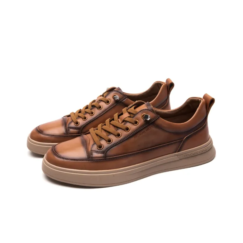 Anthony Miles Skateboard Shoes Men Low Top Brown-1