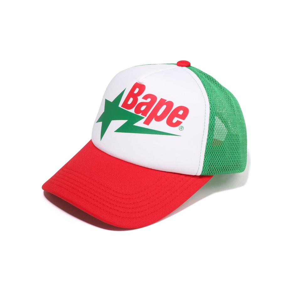 BAPE】 A BATHING APE メッシュキャップ レッド 赤