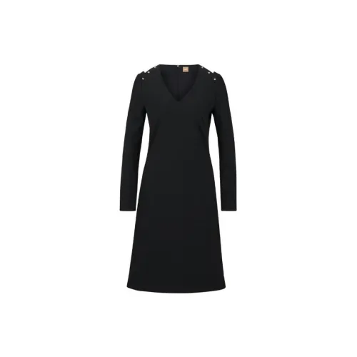 HUGO BOSS Long-Sleeved Dresses Women's Black