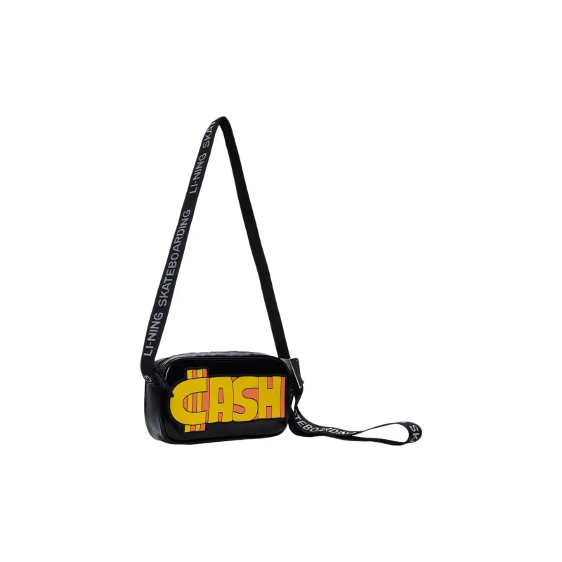 LiNing Coated Fabric Shoulder Bag Crossbody Bag Regular Unisex Black-2