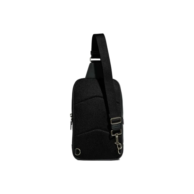 COACH Westway Canvas With Leather Sling Bag Shoulder Bag Crossbody Bag Small Size Men's Black & White-2