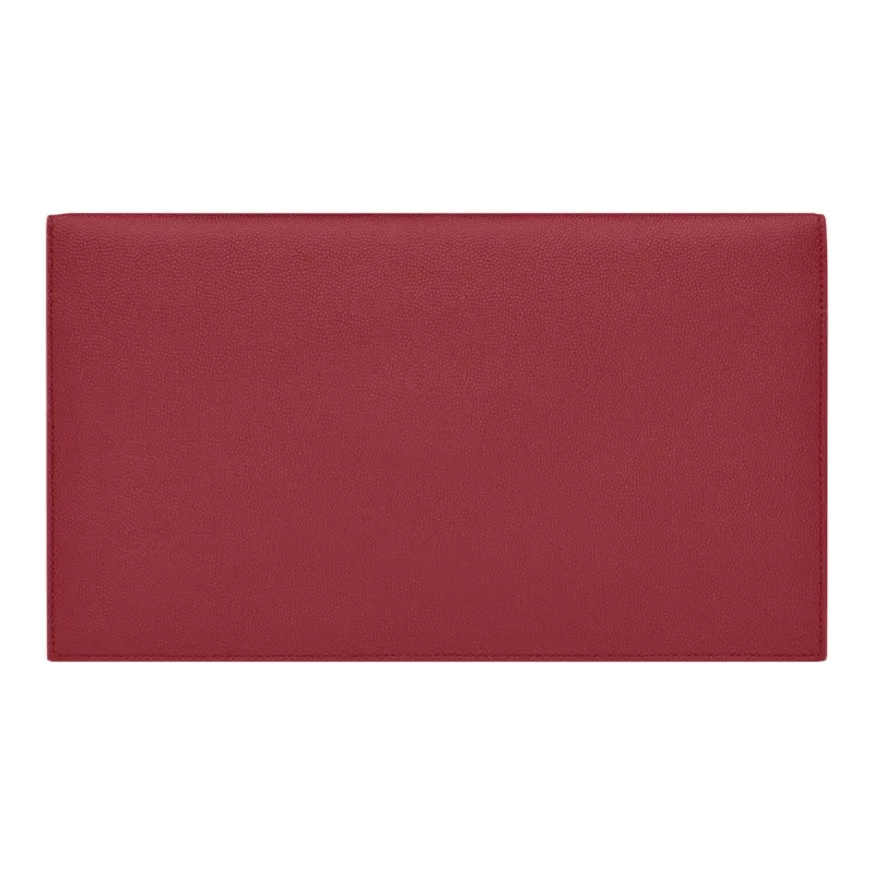 SAINT LAURENT UPTOWN Cow Leather Envelope Bag, Clutch Trumpets Women's Red-1