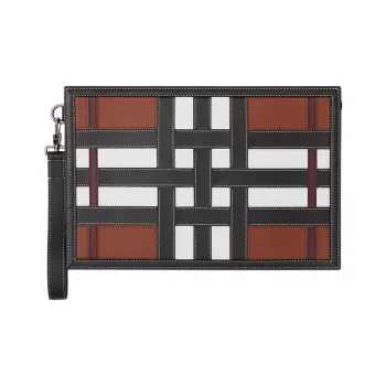 Burberry Calfskin Clutch Regular Men's Brown