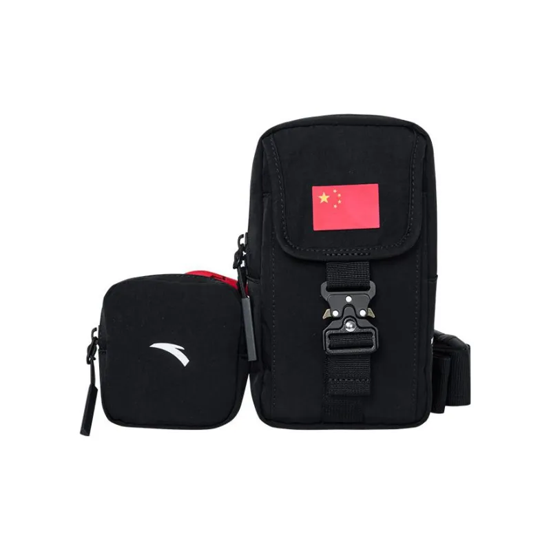 Anta Fabric Shoulder Bag Crossbody Bag Regular Unisex Black-0