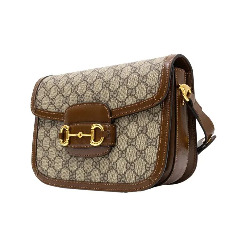 GUCCI Horsebit 1955 Small Shoulder Bags Beige/ebony-1