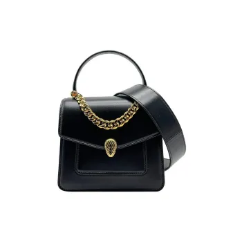 BVLGARI Sheepskin Shoulder Bag, Crossbody Bag, Handbag Regular Women's Black