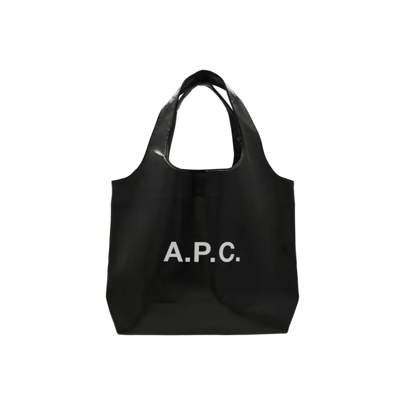 A.P.C Polyurethane With Wool Tote Bag, Shopping Bag, Handbag Unisex Black-0