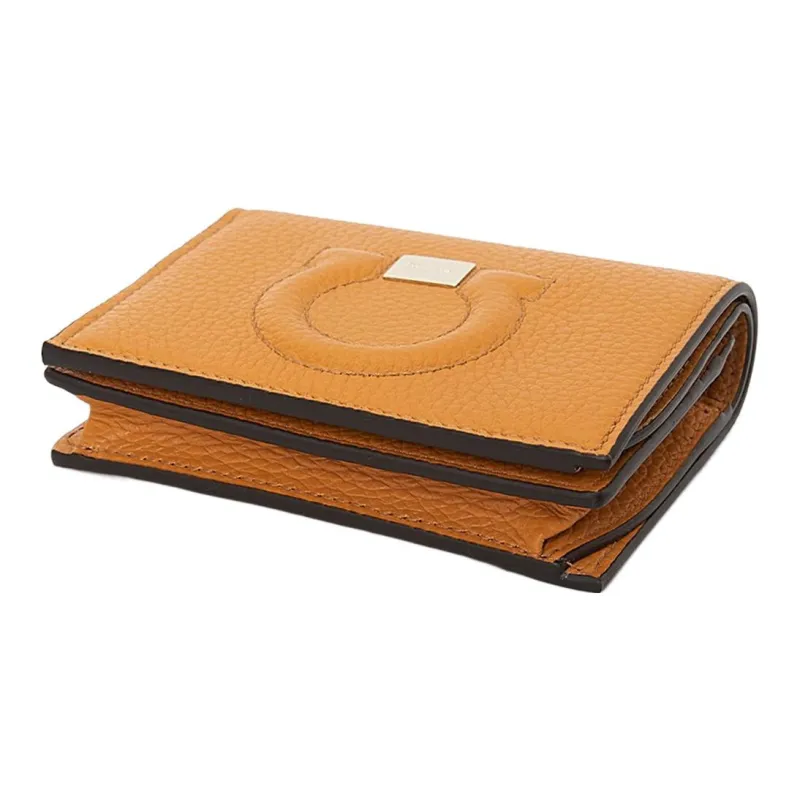 FERRAGAMO Calfskin Wallet Women's Orange-4