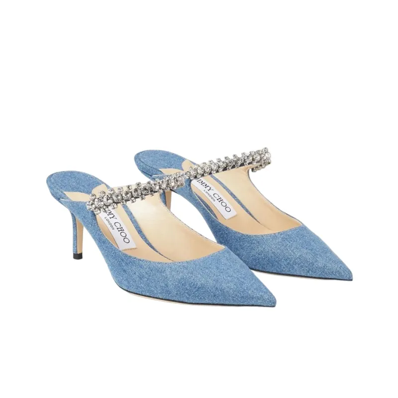Jimmy Choo Bing Slip Resistant Closed Toe Slippers Women's Blue-1