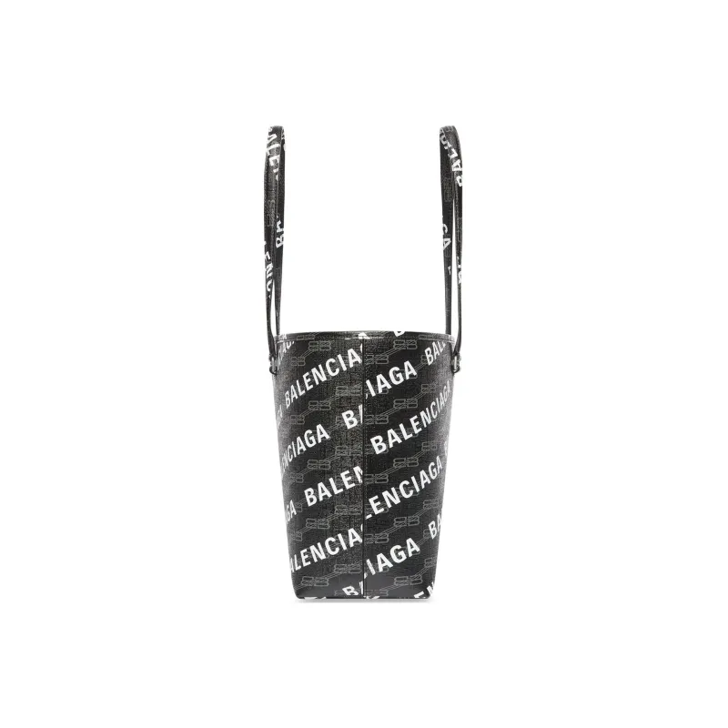 Balenciaga BB MONOGRAM SIGNATURE Polyester Tote Bag, Shopping Bag, Shoulder Bag, Handbag Medium Size Women's Black/Gray-2