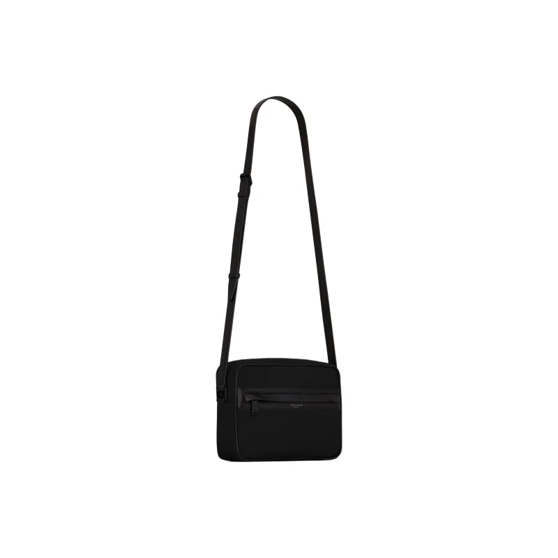 SAINT LAURENT Fabric With Sheepskin Patchwork Camera Bags Crossbody Bag Shoulder Bag Men's Black-2
