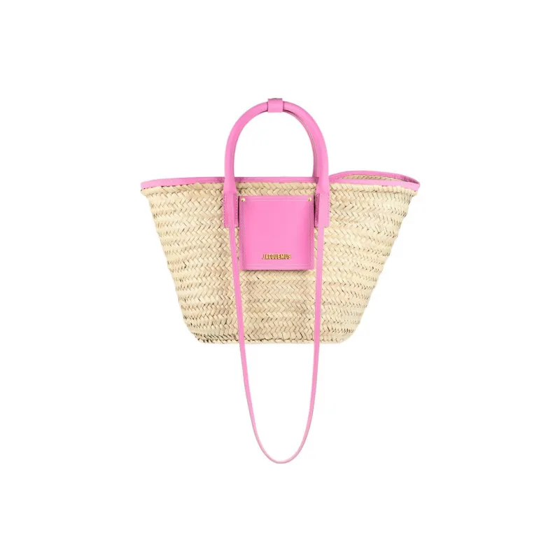 Jacquemus Palm Leaf With Calfskin Basket Bag Shoulder Bag Crossbody Bag Handbag Women's Light Pink-3