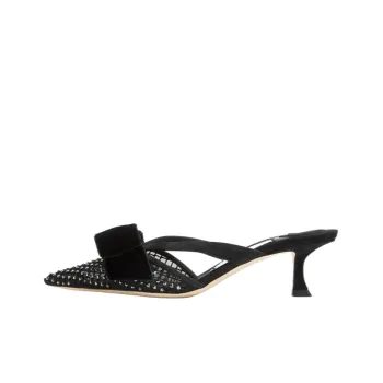 Jimmy Choo Flaca Wrap toe Slippers Women's Black