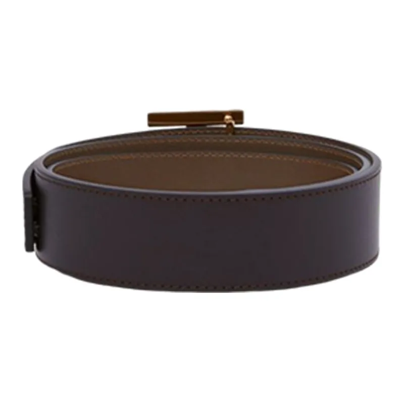 Burberry Fashion Trend Smooth Buckle Belt Men's Brown Width  4cm-2
