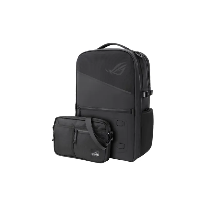 ROG Polyester Dazzling Laptop Bag Double-Shoulder Backpack Students Backpack Regular Unisex Black-1