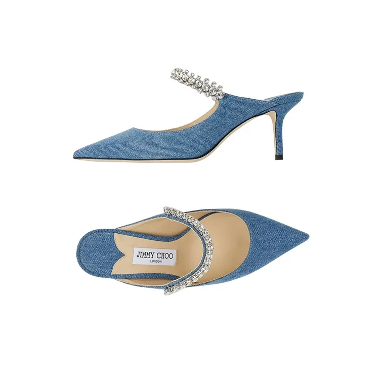 Jimmy Choo Bing Slip Resistant Closed Toe Slippers Women's Blue-3