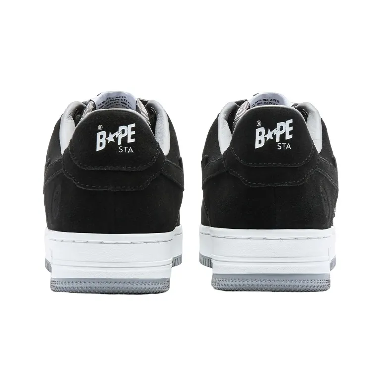 A BATHING APE STA Stylish Skateboarding Shoes Women's Black White-3