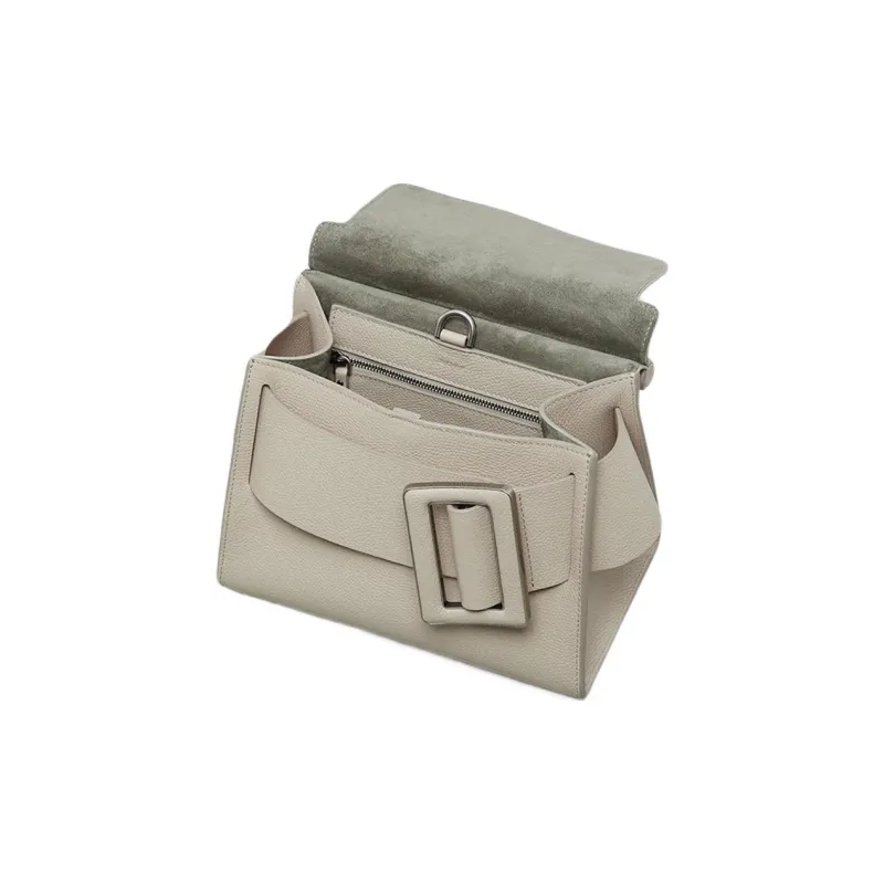 BOYY Karl Grained Leather Patchwork With Calfskin Suede One Shoulder Handbags Women's Gray-3