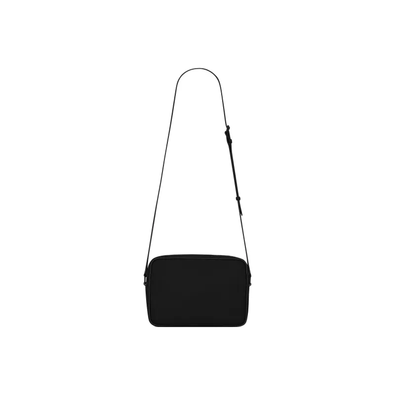 SAINT LAURENT Fabric With Sheepskin Patchwork Camera Bags Crossbody Bag Shoulder Bag Men's Black-4