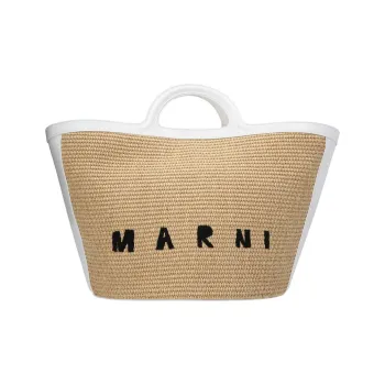 MARNI Logo Detailed Top Handle Tote Bag