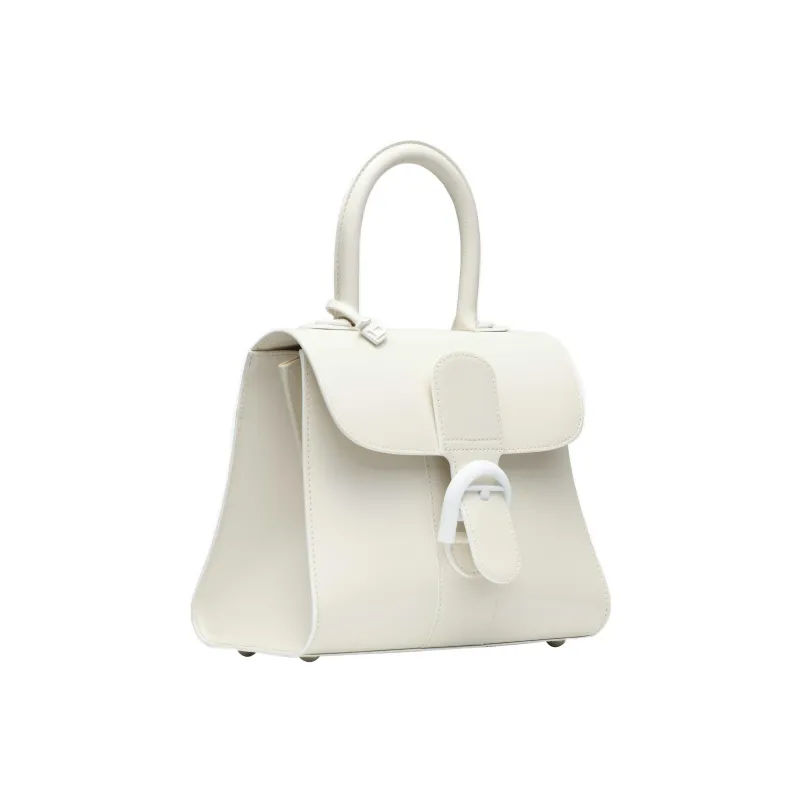 Delvau Brillant Cow Leather Shoulder Bag, Crossbody Bag, Handbag Trumpets Women's White-1