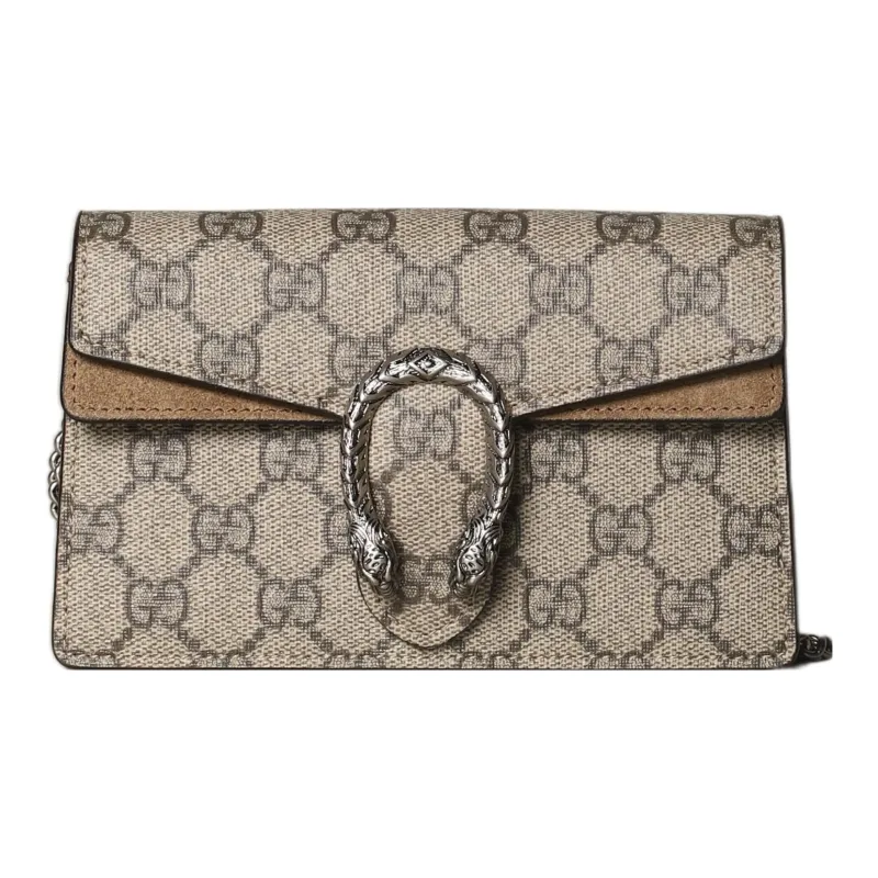 GUCCI Dionysus Super Mini GG Supreme Shoulder Bag Beige/Ebony-0