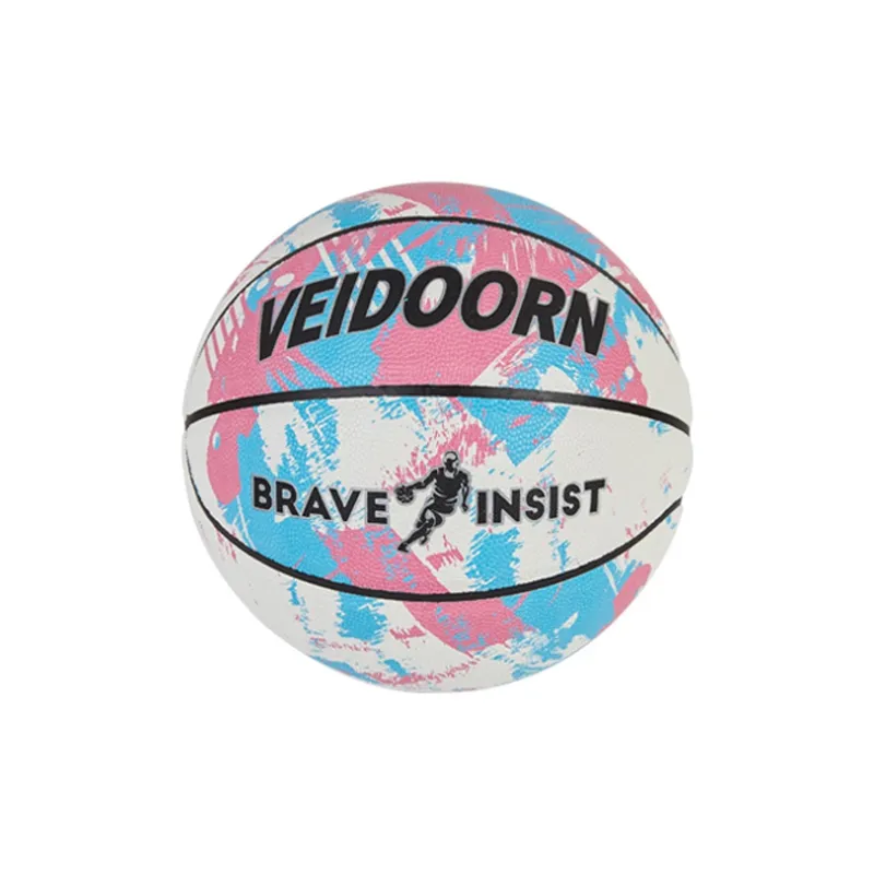 VEIDOORN Mandarin Duck Series PU Basketball Pink Blue Size 7 Ball Size 6 Ball Match Unisex-3