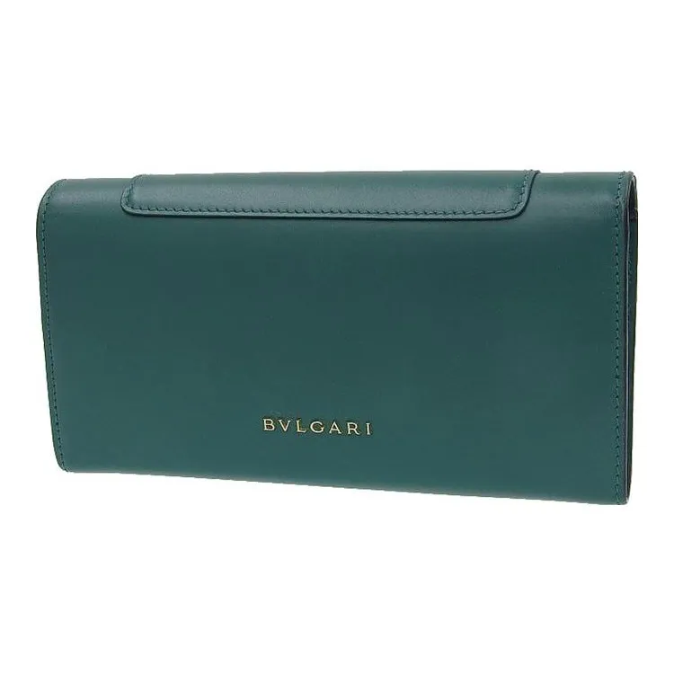BVLGARI Serpenti Forever Calfskin Wallet Women's Green-2