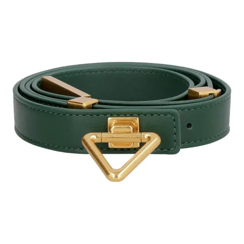 Bottega Veneta Calfskin Metal Turn Lock Smooth Buckle Belt Women's Green Width: 2cm