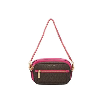 MICHAEL KORS Jet Set Canvas With Leather Handbag, Shoulder Bag, Crossbody Bag Women's Pink