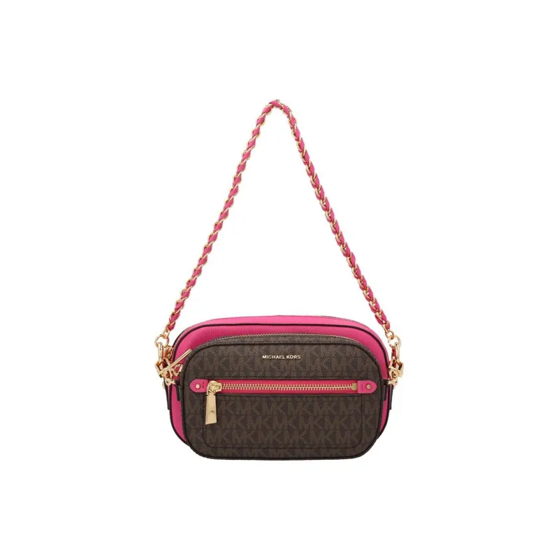 MICHAEL KORS Jet Set Canvas With Leather Handbag, Shoulder Bag, Crossbody Bag Women's Pink-0