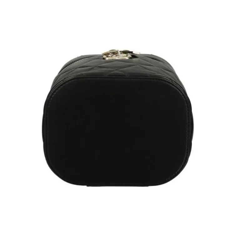 CHANEL Lambskin Cylinder Makeup Bag, Shoulder Bag, Crossbody Bag, Handbag Women's Black-4