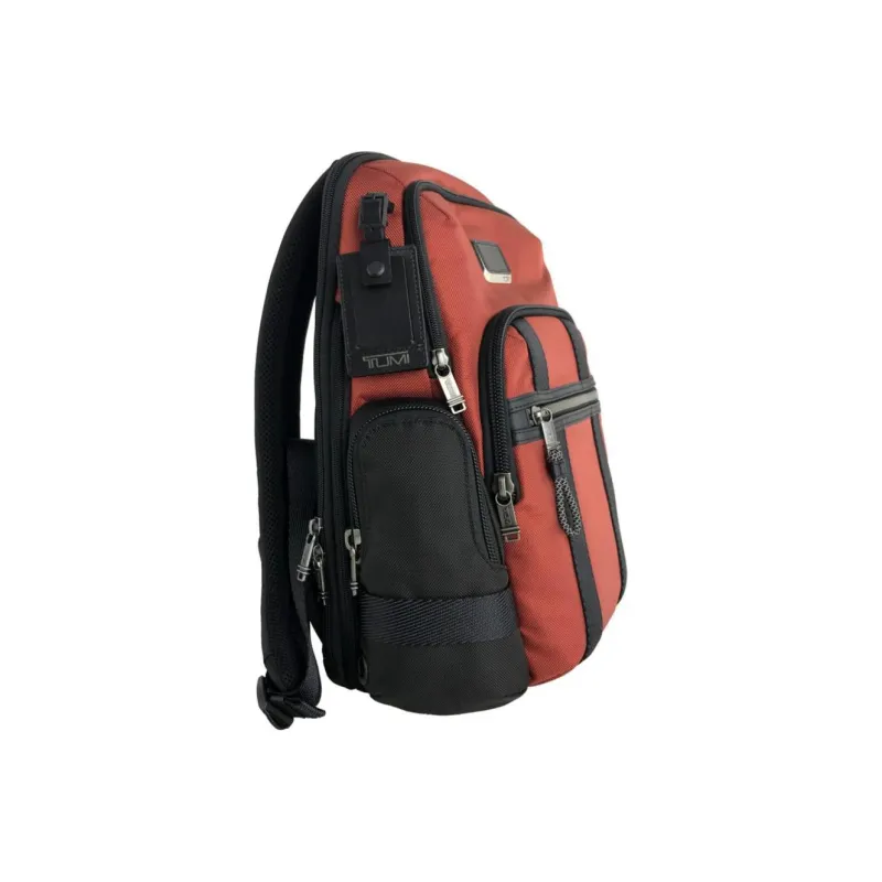 TUMI Recycled Nylon With Patchwork Leather Backpack Men's Brown & Black-2