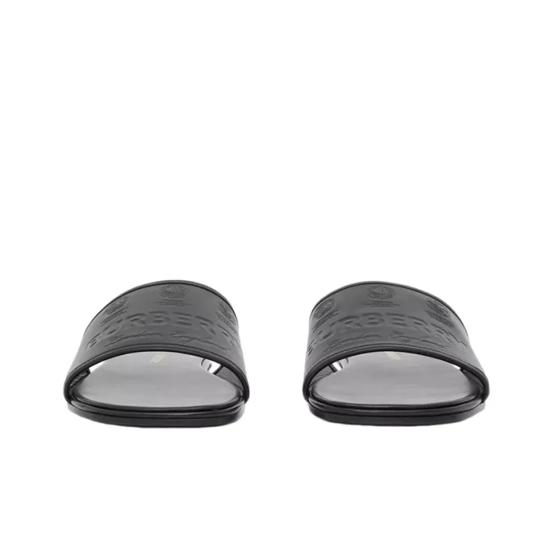 Burberry Logo Leather Sandal Black Women's-1