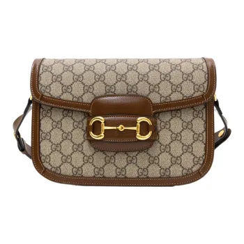 GUCCI Horsebit 1955 Small Shoulder Bags Beige/ebony