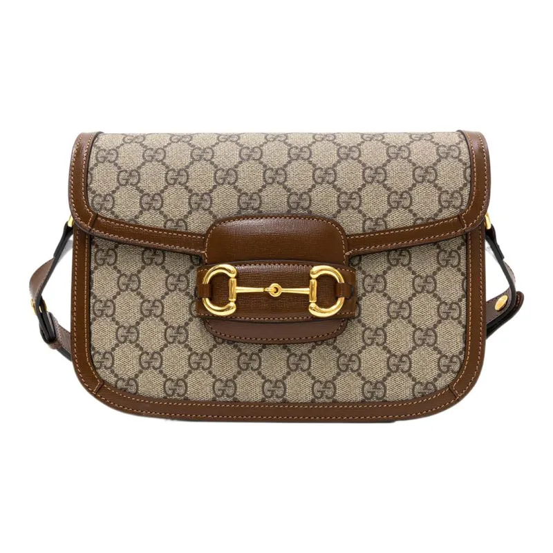 GUCCI Horsebit 1955 Small Shoulder Bags Beige/ebony-0