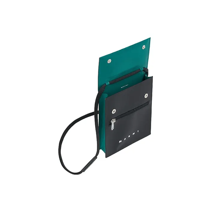 MARNI Tribeca Polyester Crossbody Bag, Shoulder Bag Men's Green/Black-3